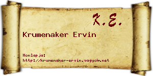 Krumenaker Ervin névjegykártya